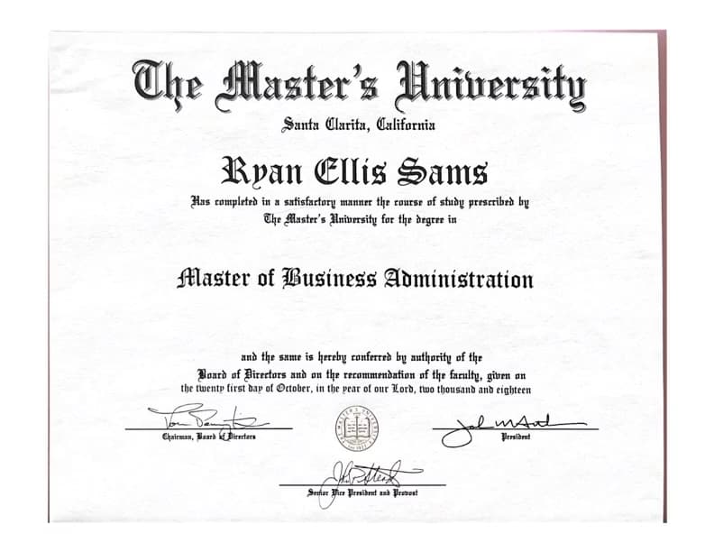 Verified degree or teaching certification of Ryan 