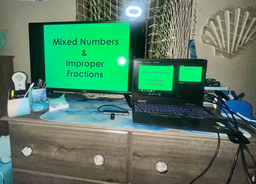 Teaching setup of Aubrey for private tutoring 