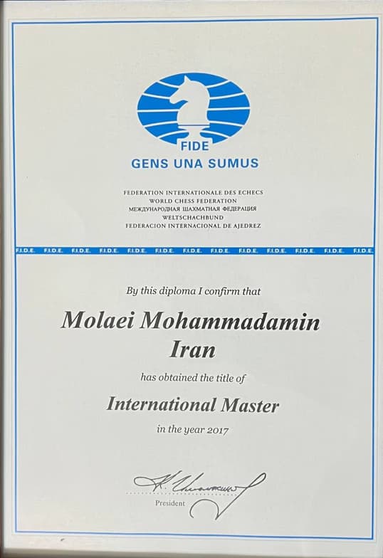 Verified degree or teaching certification of Mohammadamin