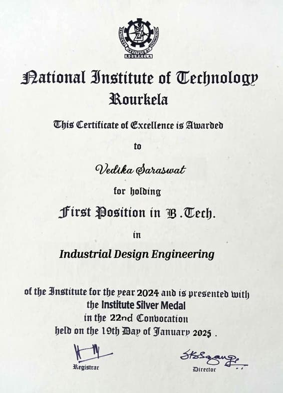 Verified degree or teaching certification of vedika 