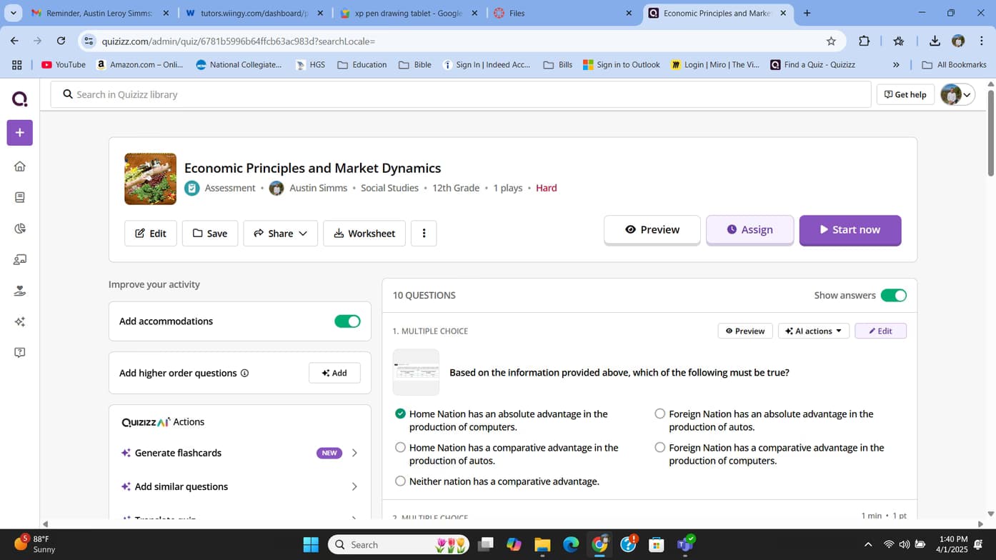 Economics learning materials by Austin