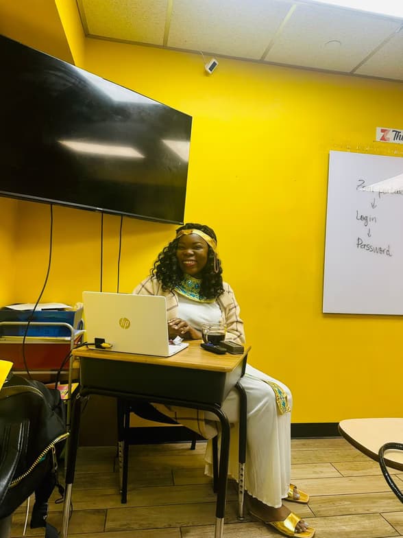 Teaching setup of Marie for private tutoring 