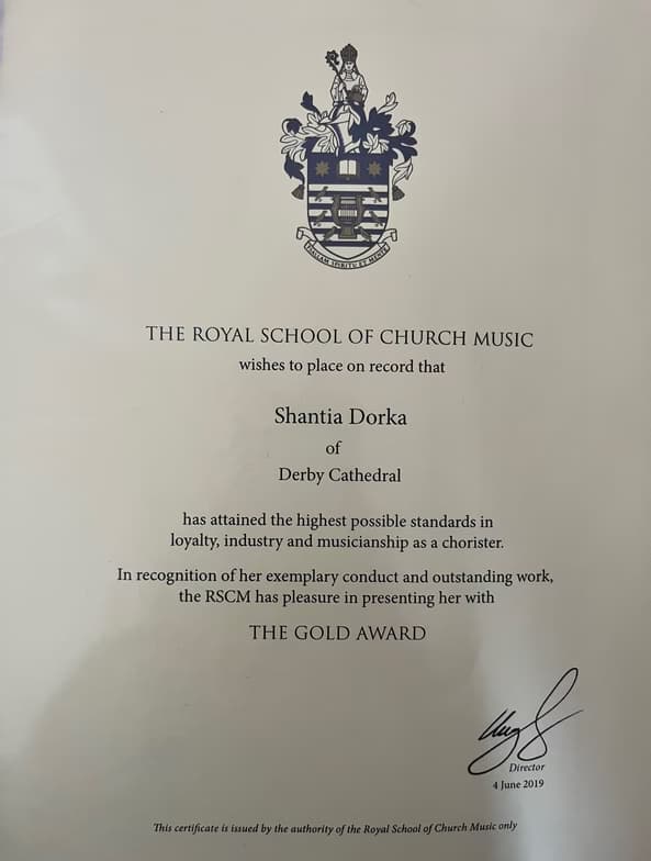 Verified degree or teaching certification of Shantia 