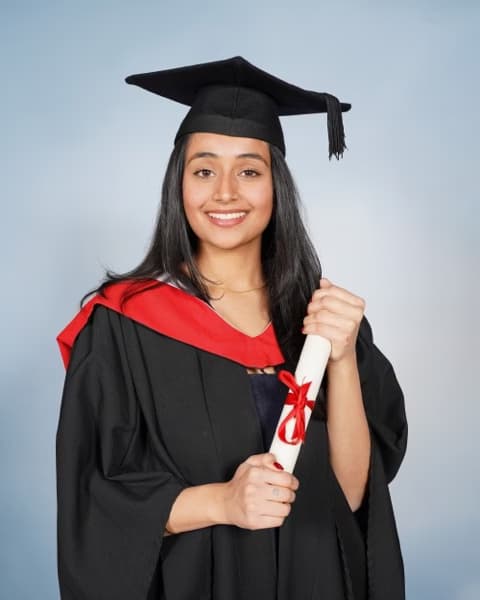 Graduation ceremony photo of Shantia 