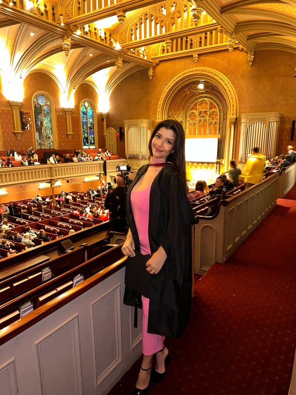 Graduation ceremony photo of Sev