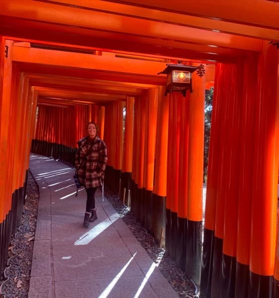 Travel snapshot of Julia during a trip 