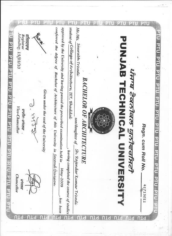 Verified degree or teaching certification of Saurabh