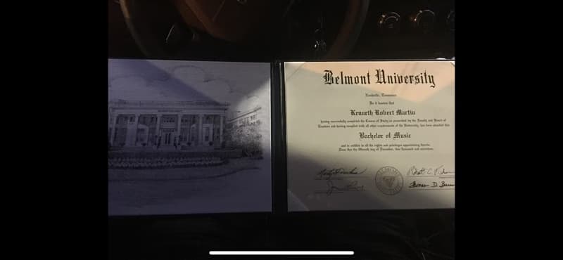 Verified degree or teaching certification of Ken