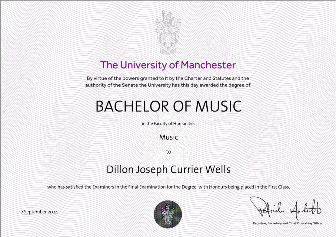 Verified degree or teaching certification of Dillon 