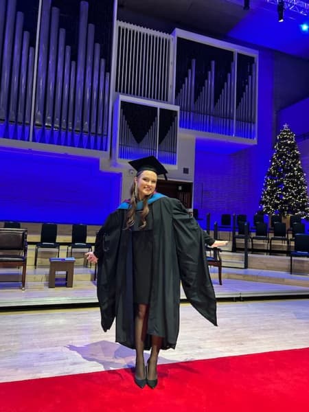 Graduation ceremony photo of Grete 