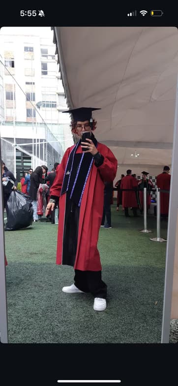 Graduation ceremony photo of Sebastian  