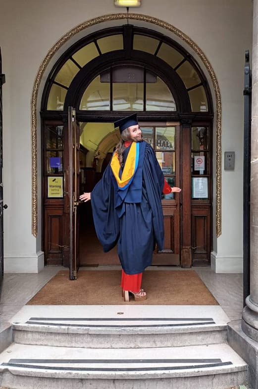 Graduation ceremony photo of Edith 