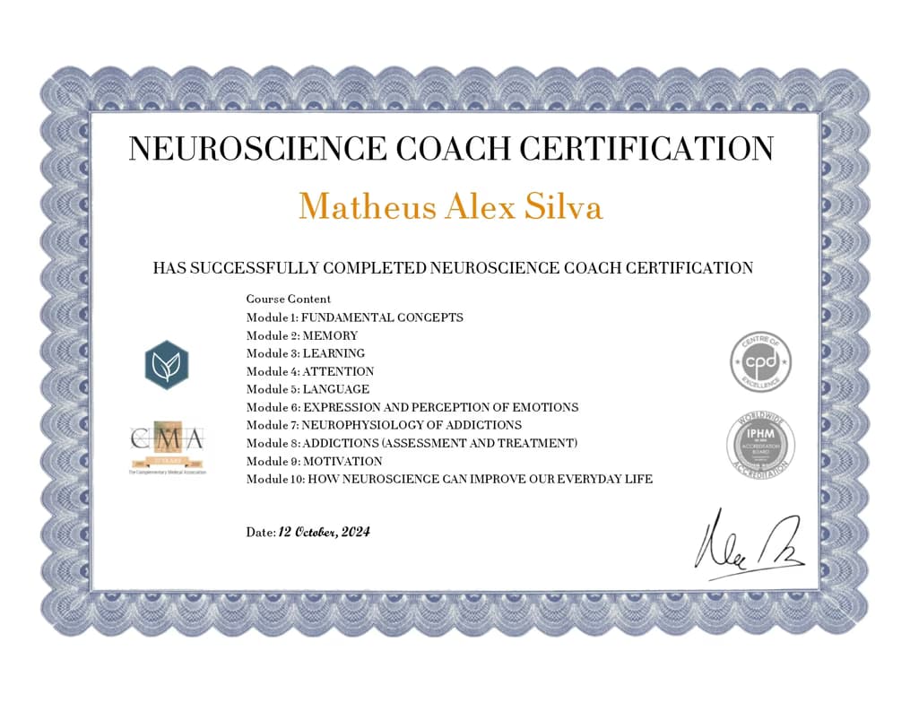 Verified degree or teaching certification of Matheus Alex 