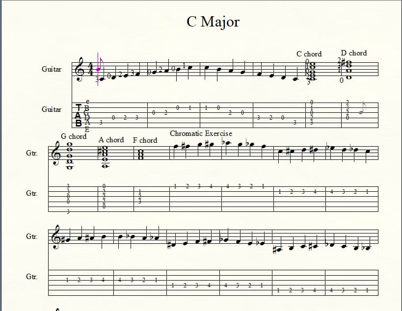 Guitar learning materials by Patrick 