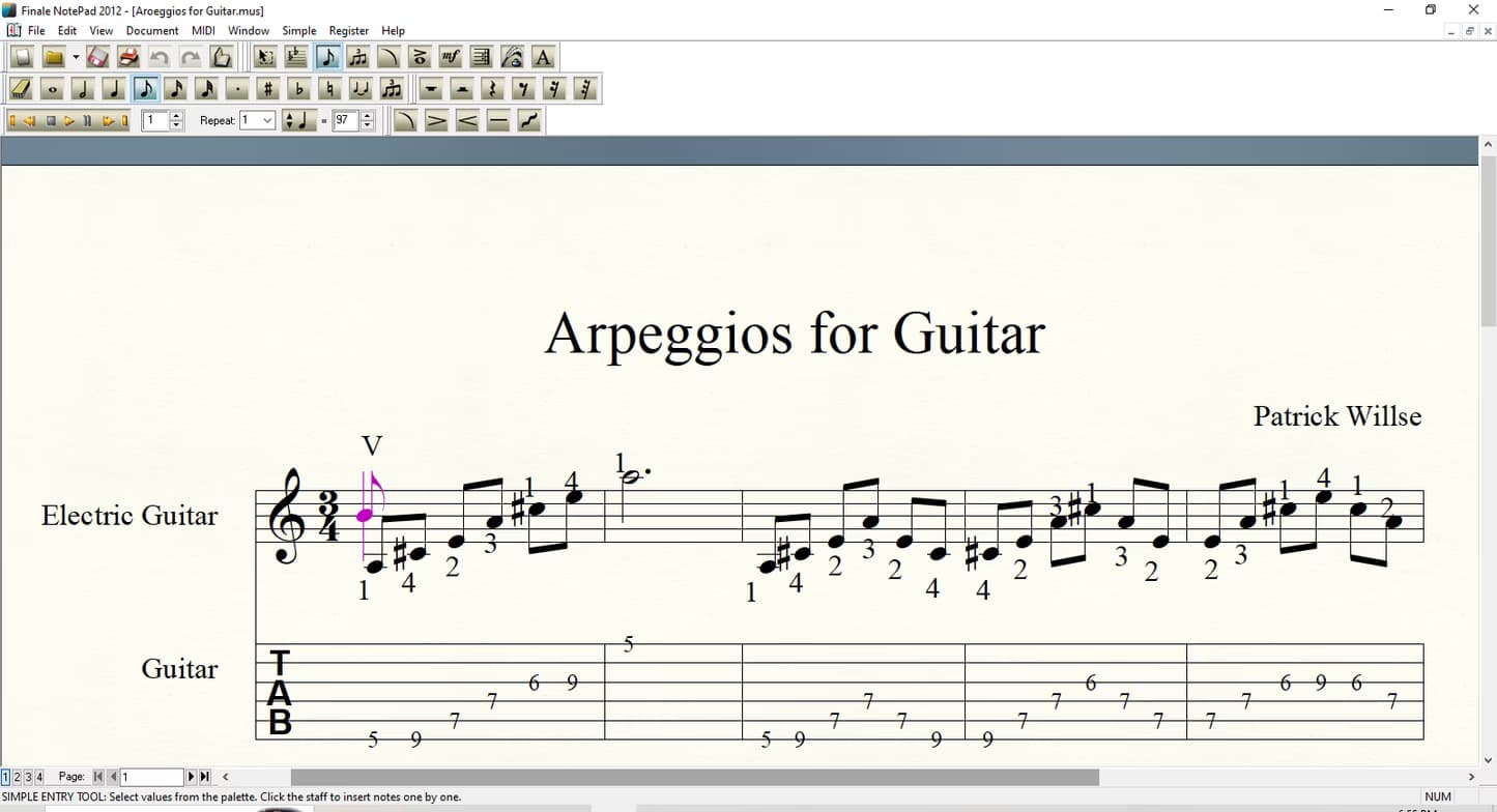 Guitar learning materials by Patrick 