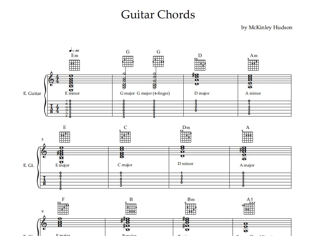 Guitar learning materials by McKinley 