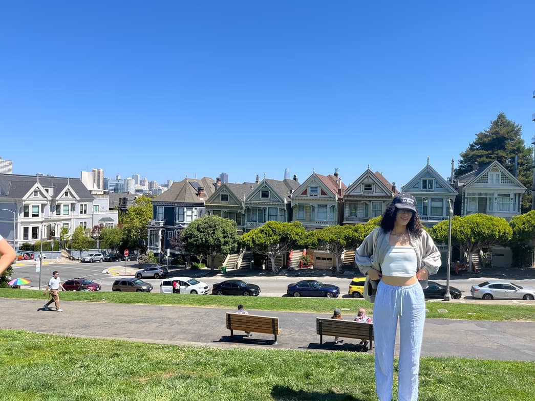 Travel snapshot of Lina during a trip 