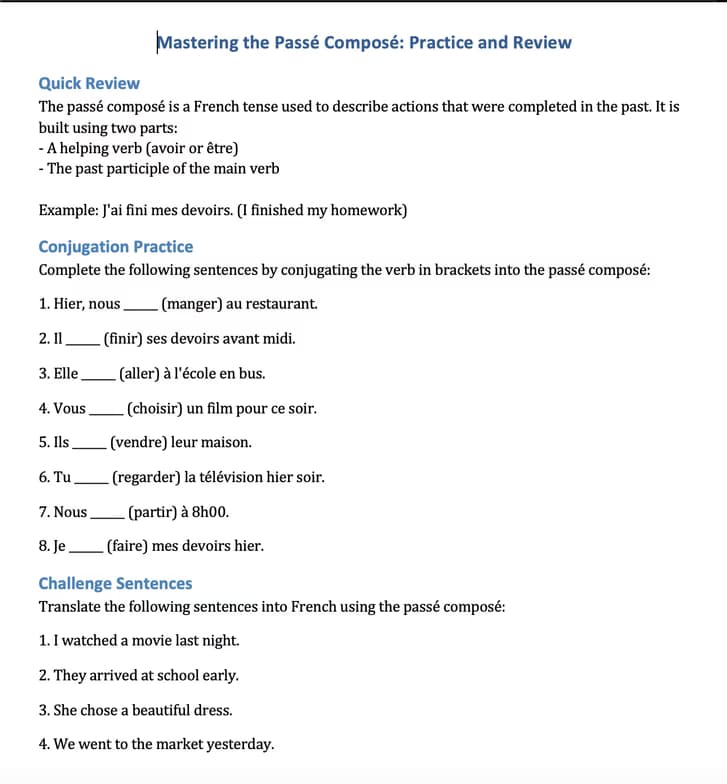 French learning materials by Lina 