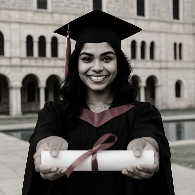 Graduation ceremony photo of Saivee 