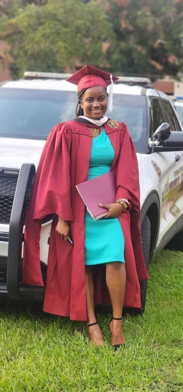 Graduation ceremony photo of Cynthia 