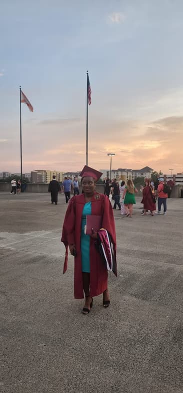 Graduation ceremony photo of Cynthia 