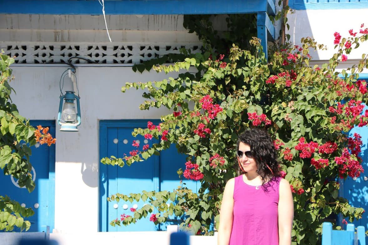 Travel snapshot of Pegah during a trip 