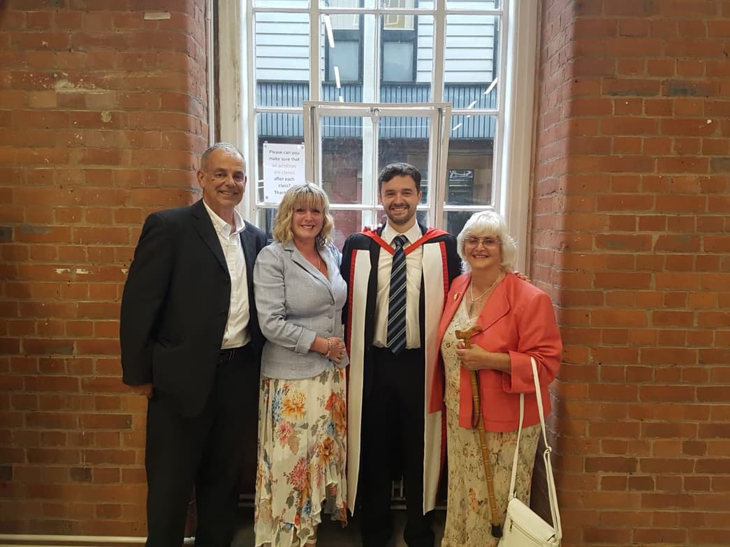 Graduation ceremony photo of Jake 