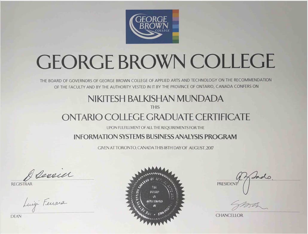 Verified degree or teaching certification of Nikitesh 
