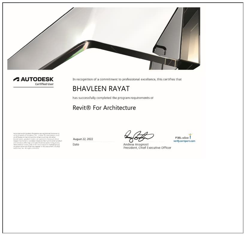 Verified degree or teaching certification of bhavleen 