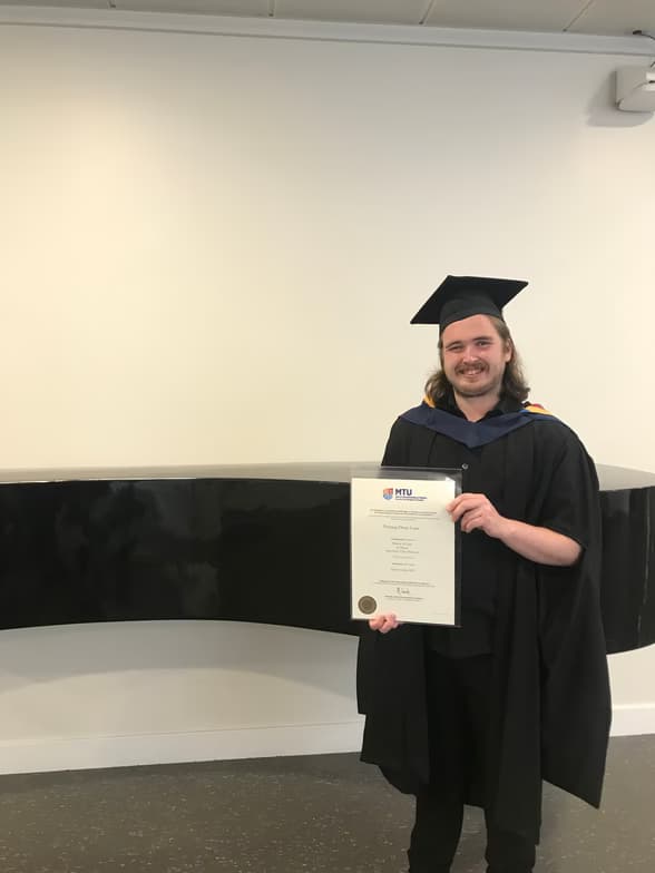 Graduation ceremony photo of Padraig 