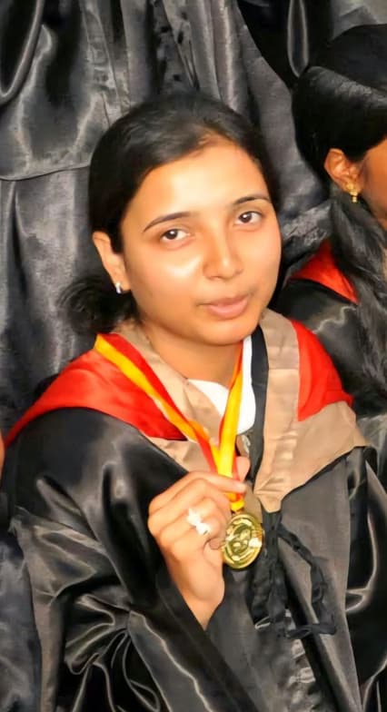 Graduation ceremony photo of Dr. Anuradha 
