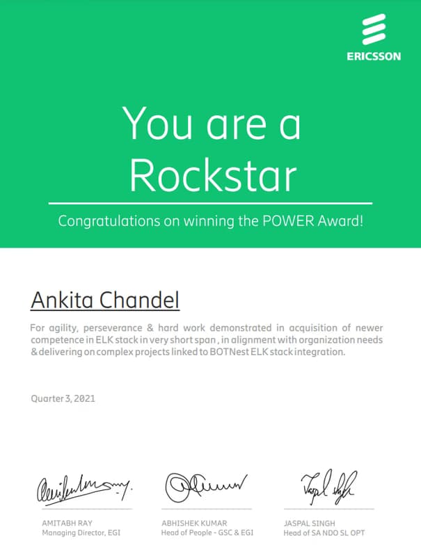 Verified degree or teaching certification of Ankita