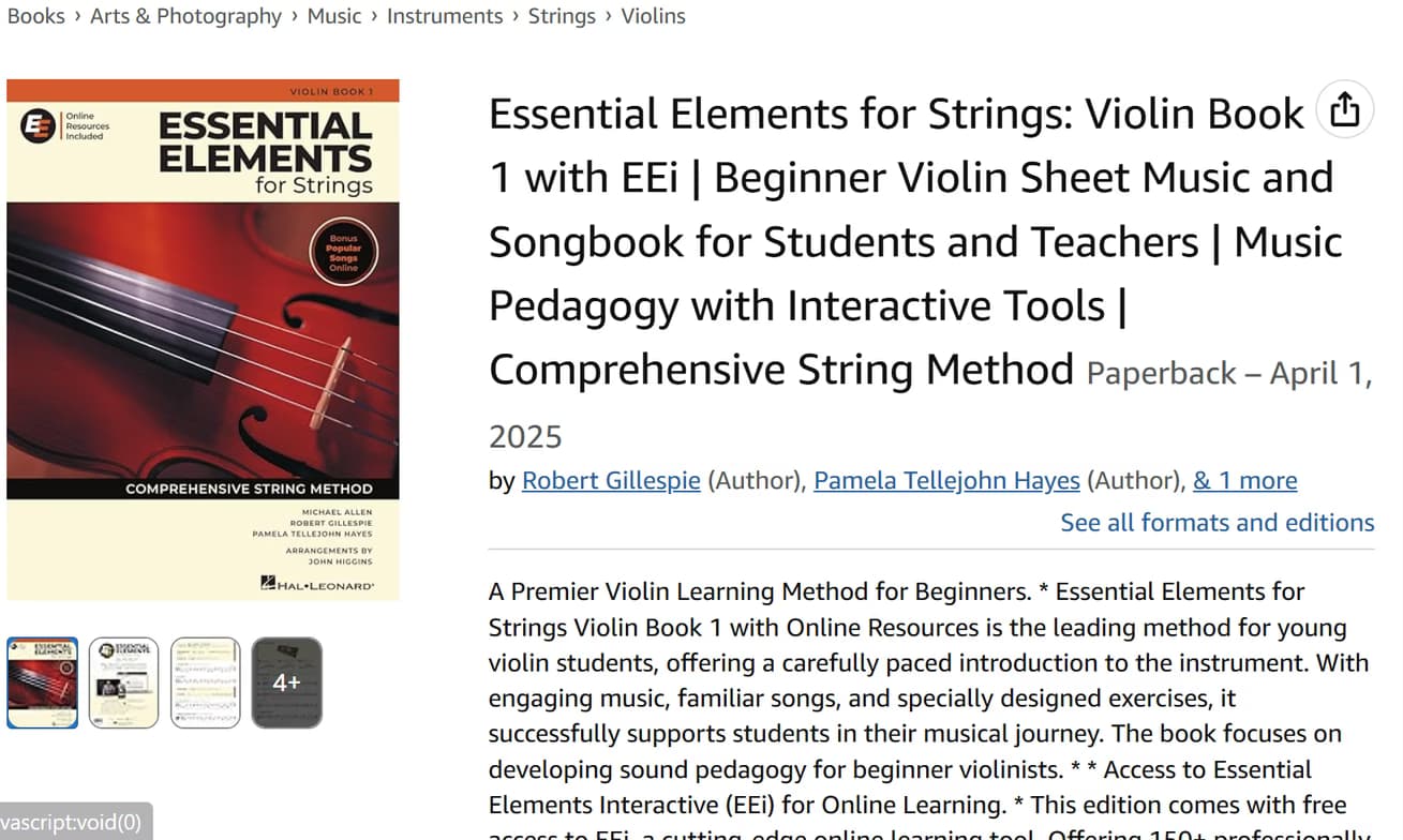 Violin learning materials by Christine 