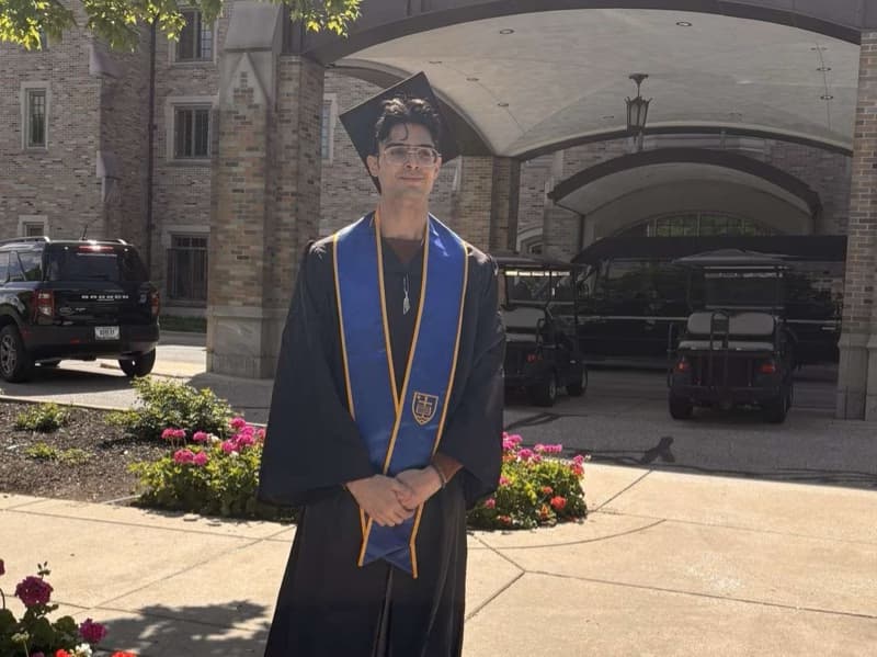 Graduation ceremony photo of Ismail 