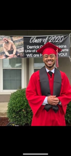 Graduation ceremony photo of Derrick