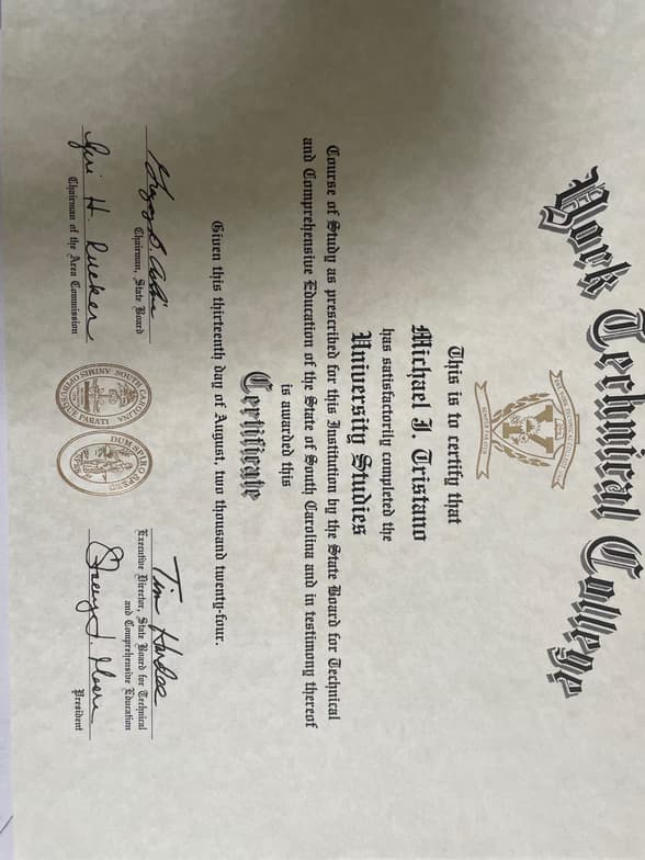 Verified degree or teaching certification of Michael  