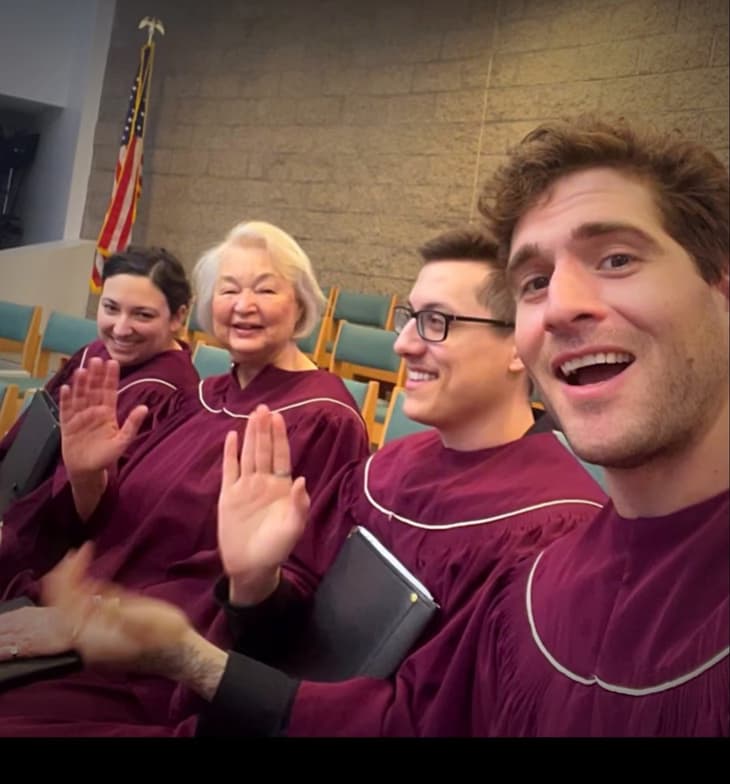 Graduation ceremony photo of Garret  