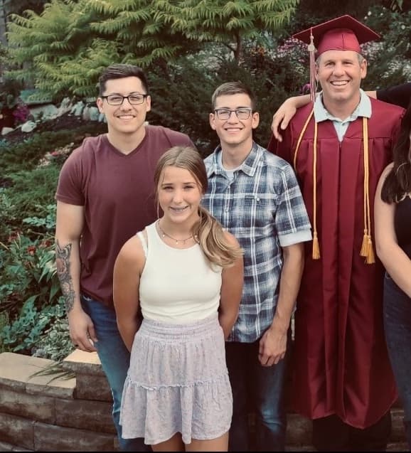 Graduation ceremony photo of Garret  