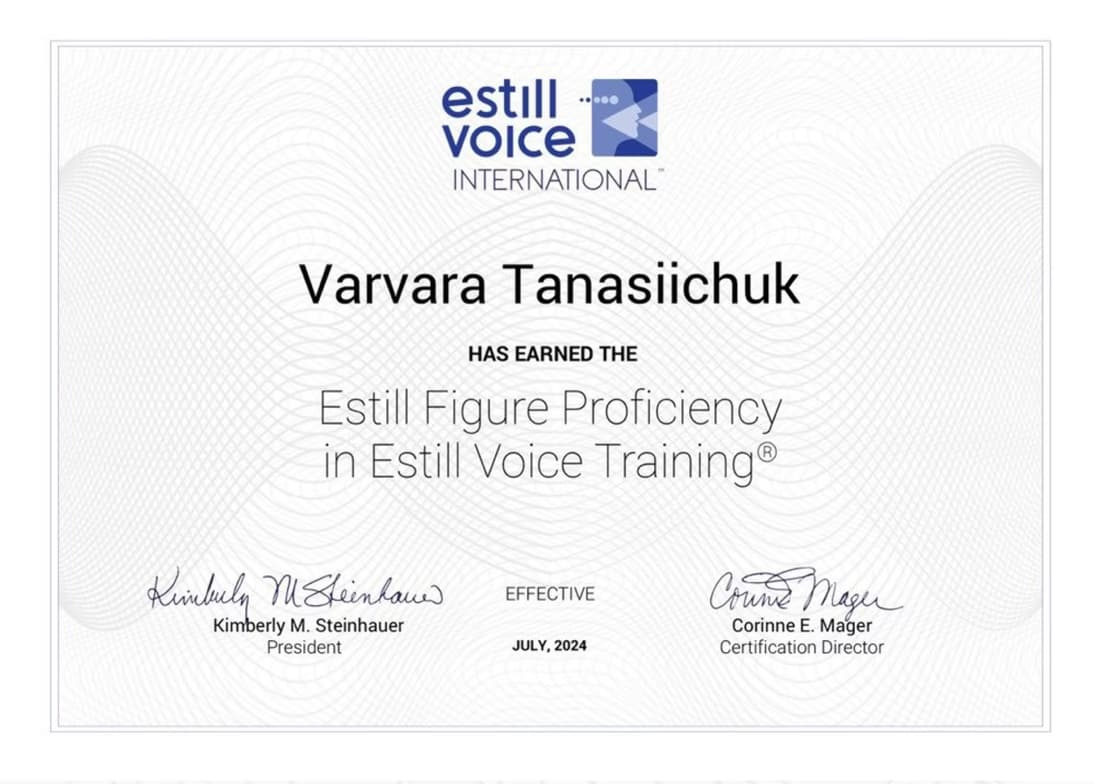 Verified degree or teaching certification of Varvara  