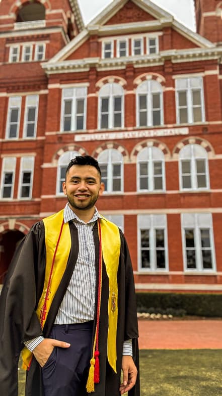 Graduation ceremony photo of Jose