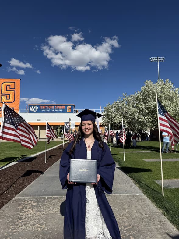 Graduation ceremony photo of Azaliia 