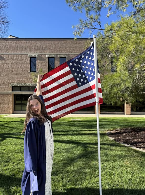 Graduation ceremony photo of Azaliia 