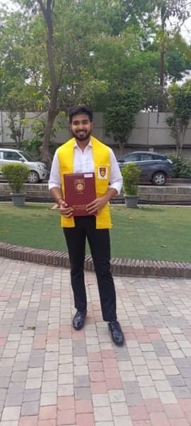 Graduation ceremony photo of Aryan 