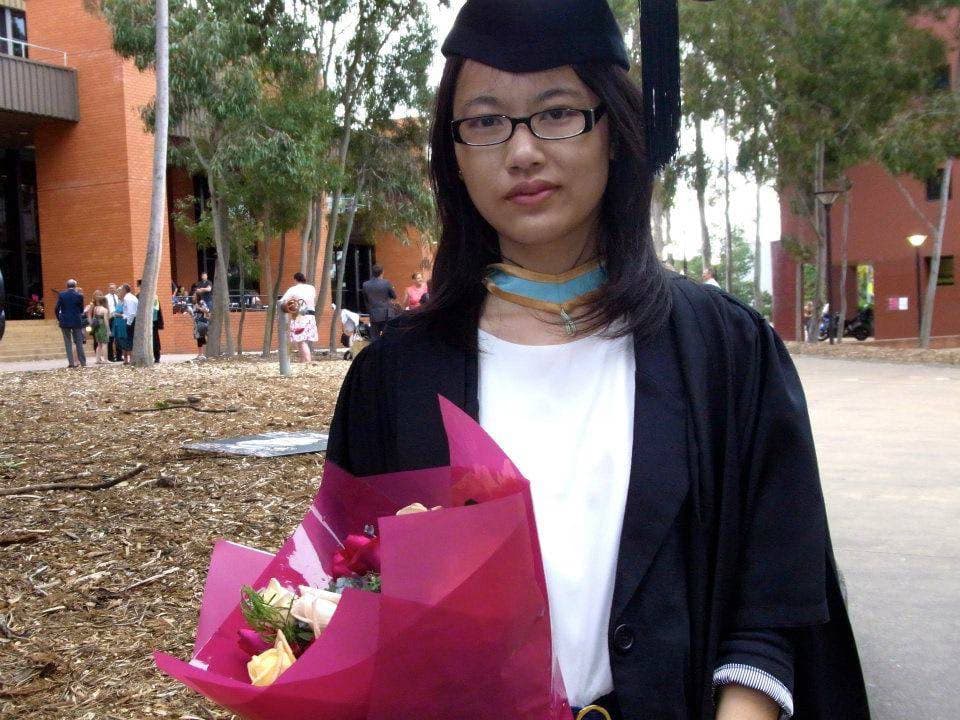 Graduation ceremony photo of Maggie 