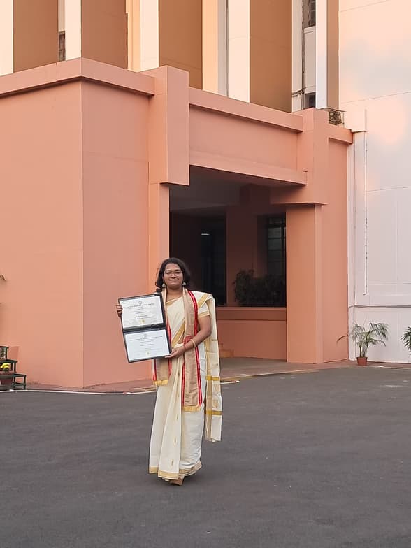 Graduation ceremony photo of Radhika 