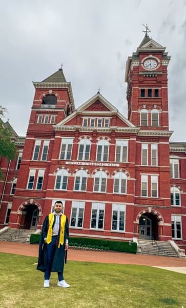 Graduation ceremony photo of Fabian 