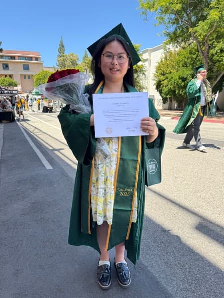 Graduation ceremony photo of Alyssa 