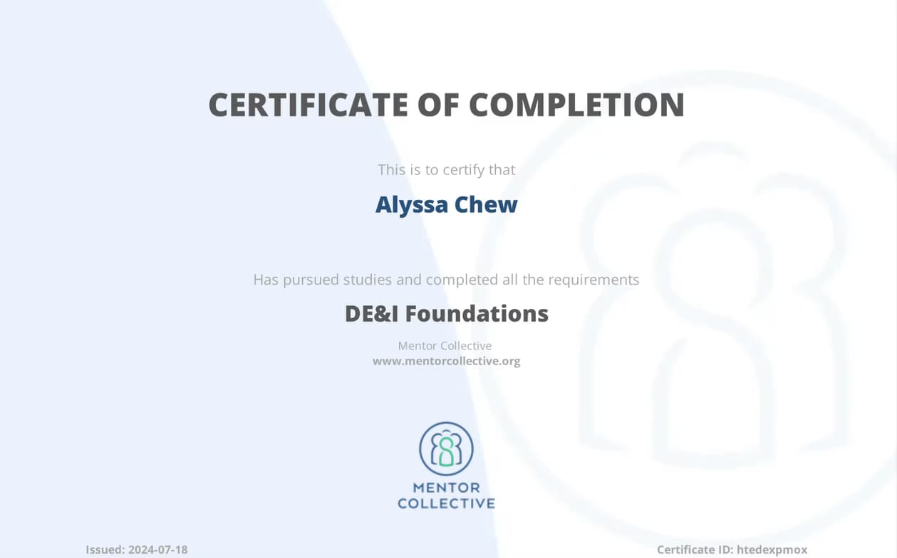 Verified degree or teaching certification of Alyssa 