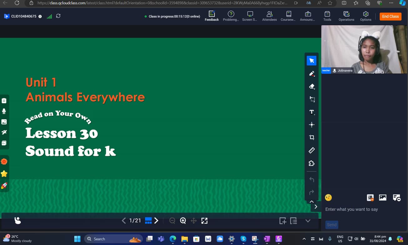 Ara Mae conducting a lesson 