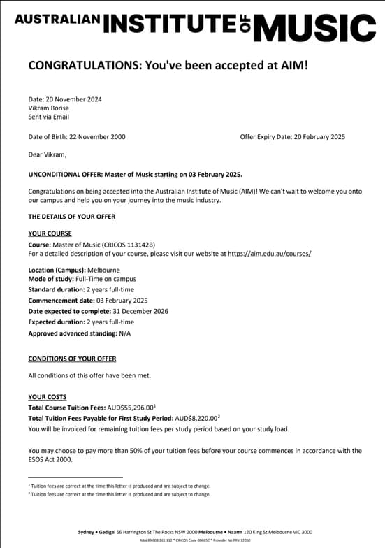 Verified degree or teaching certification of Vikram 